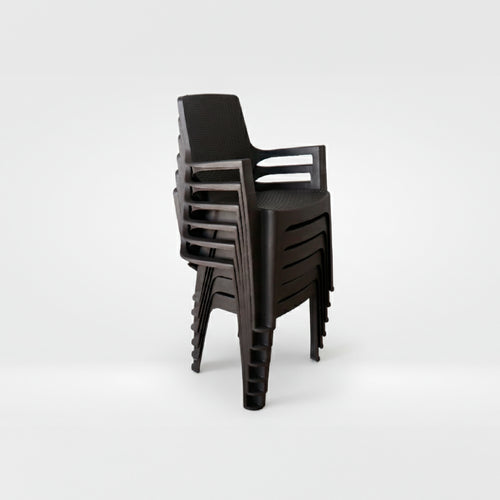 Silla Reggina Con Brazos Rattan X 6