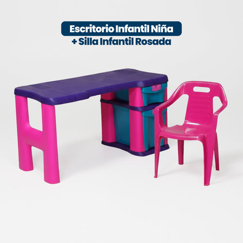 Combo Escritorio Infantil + Silla Infantil Niña