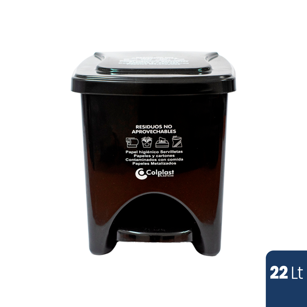 Papelera Cuadrada Pedal 22 LT