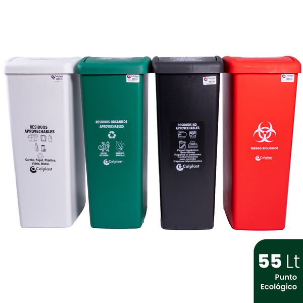 Papelera Plana 55 LT Set X4
