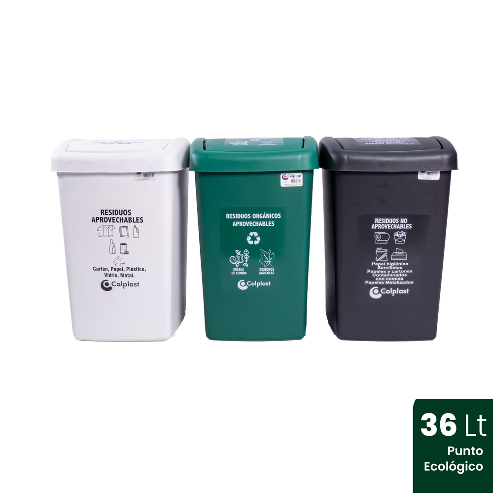 Papelera Plana 36 LT Set X3