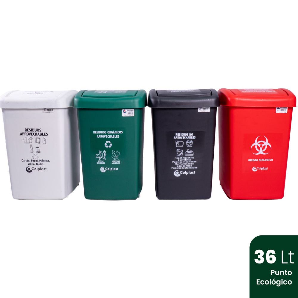 Papelera Plana 36 LT Set X4